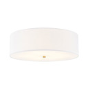 Flush Mounts Drum Shade by Justice Designs ( 102 | FAB-9732-WHTE-BRSS Textile ) 
