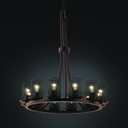 Mid. Chandeliers Glass Up by Justice Designs ( 102 | MSH-8763-10-DBRZ Wire Mesh ) 