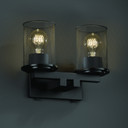 Bathroom Fixtures Two Lights by Justice Designs ( 102 | MSH-8772-10-MBLK Wire Mesh ) 