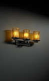 Bathroom Fixtures Three Lights by Justice Designs ( 102 | GLA-8773-16-AMBR-DBRZ Veneto Luce ) 