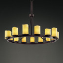Large Chandeliers Glass Shade by Justice Designs ( 102 | CNDL-8715-14-AMBR-DBRZ CandleAria ) 