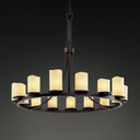 Large Chandeliers Glass Shade by Justice Designs ( 102 | CNDL-8715-14-CREM-DBRZ CandleAria ) 