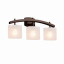Bathroom Fixtures Three Lights by Justice Designs ( 102 | FSN-8593-30-FRCR-DBRZ Fusion ) 