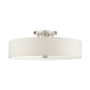 Semi-Flush Mts. Drum Shade by Livex Lighting ( 107 | 45848-91 Meridian ) 