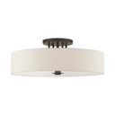 Semi-Flush Mts. Drum Shade by Livex Lighting ( 107 | 45848-92 Monroe ) 