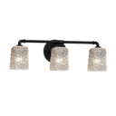 Bathroom Fixtures Three Lights by Justice Designs ( 102 | GLA-8463-26-CLRT-MBLK-LED3-2100 Veneto Luce ) 