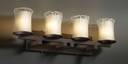 Bathroom Fixtures Four Lights by Justice Designs ( 102 | GLA-8774-16-WTFR-DBRZ Veneto Luce ) 