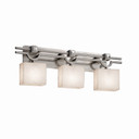 Bathroom Fixtures Three Lights by Justice Designs ( 102 | CLD-8503-55-NCKL Clouds ) 