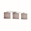 Bathroom Fixtures Three Lights by Justice Designs ( 102 | FAB-8433-30-GRAY-CROM Textile ) 