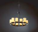 Mid. Chandeliers Glass Up by Justice Designs ( 102 | CNDL-8763-10-AMBR-MBLK CandleAria ) 