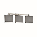 Bathroom Fixtures Three Lights by Justice Designs ( 102 | FAB-8433-55-GRAY-NCKL Textile ) 
