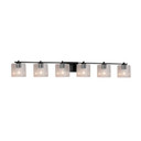 Bathroom Fixtures Five+Lights by Justice Designs ( 102 | FSN-8446-30-SEED-MBLK-LED6-4200 Fusion ) 