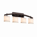Bathroom Fixtures Four Lights by Justice Designs ( 102 | FAB-8594-30-WHTE-DBRZ Textile ) 