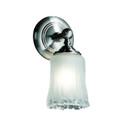 Sconces Single Glass by Justice Designs ( 102 | GLA-8521-16-WTFR-NCKL-LED1-700 Veneto Luce ) 