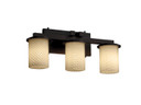 Bathroom Fixtures Three Lights by Justice Designs ( 102 | FSN-8773-10-WEVE-DBRZ-LED3-2100 Fusion ) 