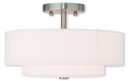 Semi-Flush Mts. Drum Shade by Livex Lighting ( 107 | 51043-91 Meridian ) 