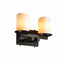 Sconces Double Candle by Justice Designs ( 102 | CNDL-8772-14-CREM-DBRZ-LED2-1400 CandleAria ) 