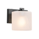Sconces Single Glass by Justice Designs ( 102 | FSN-8447-30-FRCR-MBLK-LED1-700 Fusion ) 