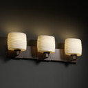 Bathroom Fixtures Three Lights by Justice Designs ( 102 | POR-8923-30-WAVE-DBRZ Limoges ) 