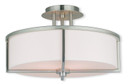 Semi-Flush Mts. Drum Shade by Livex Lighting ( 107 | 51074-91 Wesley ) 
