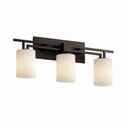 Bathroom Fixtures Three Lights by Justice Designs ( 102 | FSN-8703-10-OPAL-DBRZ Fusion ) 