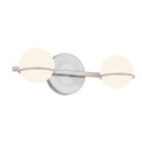 Bathroom Fixtures Two Lights by Justice Designs ( 102 | FSN-4162-OPAL-NCKL Textile ) 