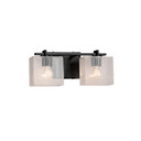 Bathroom Fixtures Two Lights by Justice Designs ( 102 | FSN-8442-55-SEED-MBLK Fusion ) 