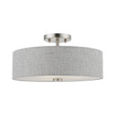 Semi-Flush Mts. Drum Shade by Livex Lighting ( 107 | 46743-91 Dakota ) 
