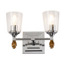 Bathroom Fixtures Two Lights by Lucas + McKearn ( 175 | BB1022PC-2-F1G Vetiver ) 