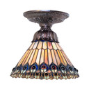 Semi-Flush Mts. Glass Down by Meyda Tiffany ( 57 | 276084 Tiffany Jeweled Peacock ) 