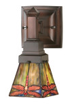 Sconces Single Glass by Meyda Tiffany ( 57 | 48187 Prairie Dragonfly ) 