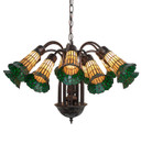 Mid. Chandeliers Glass Down by Meyda Tiffany ( 57 | 251604 Stained Glass Pond Lily ) 