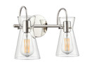 Bathroom Fixtures Two Lights by Millennium ( 59 | 21002-PN Camellia ) 