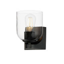 Sconces Single Glass by Maxim ( 16 | 21231CLBK Scoop ) 