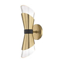 Sconces Double Glass by Mitzi ( 428 | H130102-AGB/BK Angie ) 