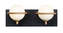 Bathroom Fixtures Two Lights by Maxim ( 16 | 21602SWBKGLD Revolve ) 