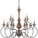 Mid. Chandeliers Candle by Quoizel ( 10 | ABN5012RK Auburn ) 