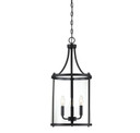 Foyer/Hall Lanterns Glass w/Frame by Savoy House ( 51 | 7-1040-3-BK Penrose ) 