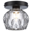 Semi-Flush Mts. Glass Down by Trans Globe Imports ( 110 | 11660 BK Sequoia ) 