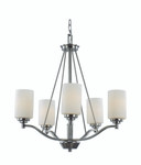 Mid. Chandeliers Glass Up by Trans Globe Imports ( 110 | 70525 BN Mod Pod ) 