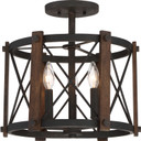 Semi-Flush Mts. Cage by Quoizel ( 10 | BRO1715MK Baron ) 