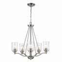 Mid. Chandeliers Glass Up by Trans Globe Imports ( 110 | 80525 BN Mod Pod ) 