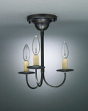 Semi-Flush Mts. Candle by Northeast Lantern ( 196 | 903F-DB-LT3 Flush Mount ) 