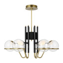 Mid. Chandeliers Glass Up by Visual Comfort Modern ( 182 | 700CRBY6BNB-LED927 Crosby ) 