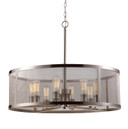 Mid. Chandeliers Drum Shade by Trans Globe Imports ( 110 | 10229 BN Mesh ) 