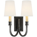 Sconces Double Candle by Visual Comfort Signature ( 268 | TOB 2328BZ-L Modern Library ) 