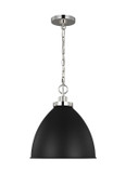 Pendants Metal Shade by Visual Comfort Studio ( 454 | CP1291MBKPN Wellfleet ) 