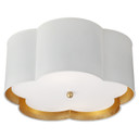 Flush Mounts Drum Shade by Visual Comfort Signature ( 268 | KS 4117WHT/G-FA Bryce ) 