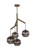 Mid. Chandeliers Glass Down by Visual Comfort Modern ( 182 | 700SDNMPR1KR Sedona ) 