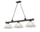 Linear/Island 3 Light Bar by Z-Lite ( 224 | 2306-3BRZ-AWL14 Cordon ) 